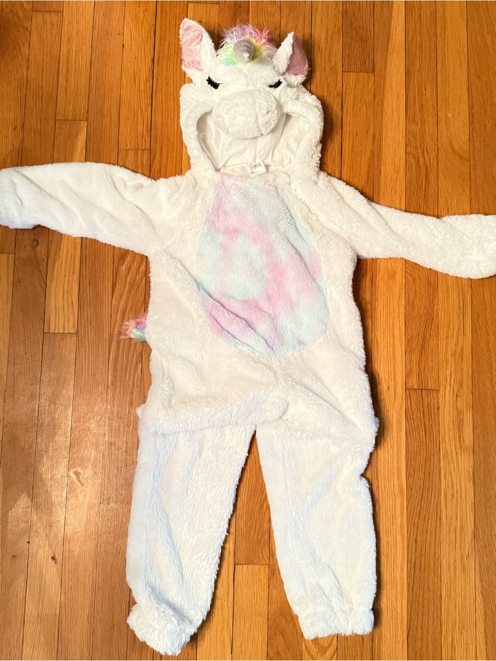 Unicorn full body zip costume size 4-5